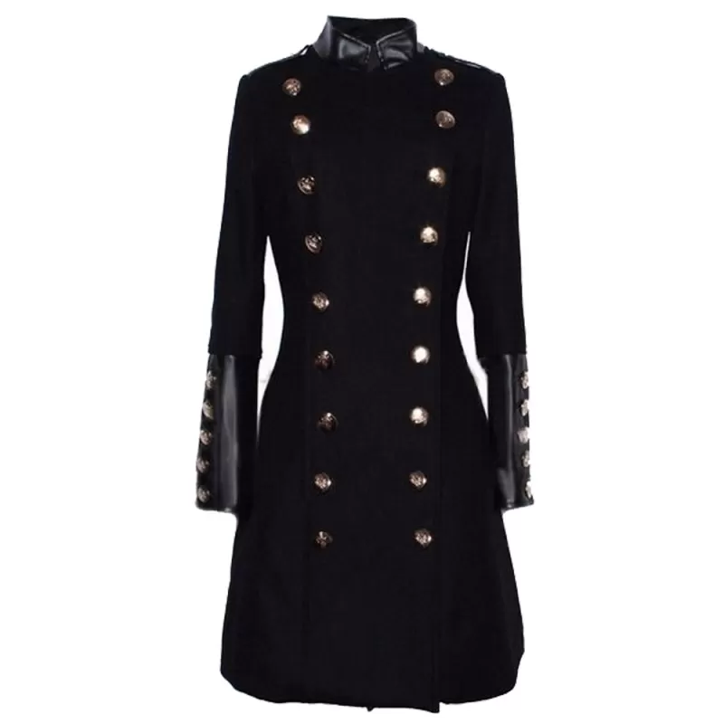 Women British Style Wool Coat Blend Trench Double Breasted Long ...