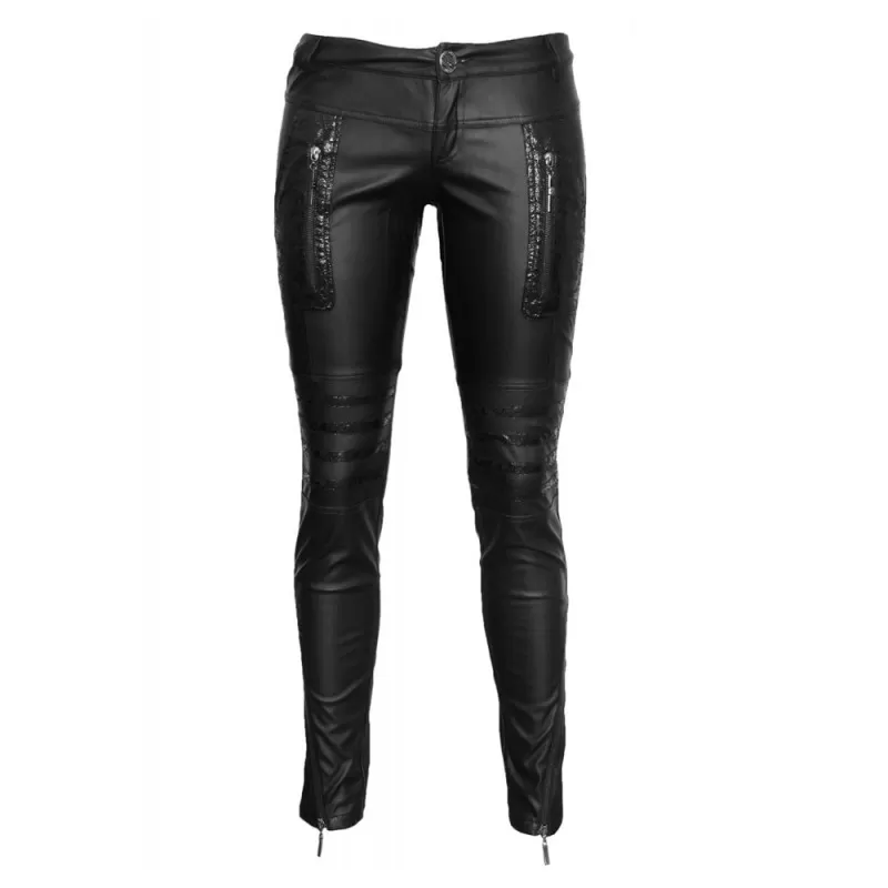 Woman’s steampunk gothic faux leather lace up pants