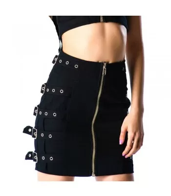 Laced Back Zipper Fastening Women Lambskin store Gothic Leather Skirt For Halloween